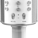 Handheld Wireless Microphone Mic/Mike with Audio Bluetooth Speaker & Karaoke Feature for All Tablets PCs iOS Android Smartphones (Silver)