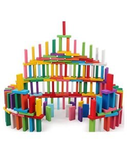 Toy Imagine 120 Pcs Colorful Wooden Building Blocks for Kids – Educational Board Game Domino Set for Boys & Girls – Indoor Fun Games & Party Activities – Toys for Ages 3 to 12 Years (12 Colors)