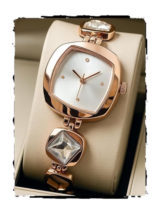 styledose Luxury Dial in Square case with Ston Studded brecelet Strap Quartz Analogue Wrist Watches for Women’s & Girls&Miss&Ladies