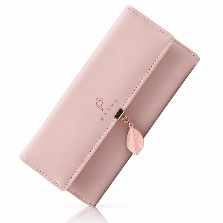 PALAY Wallet for Woman PU Leather Long with Leaf Pendant, RFID Blocking