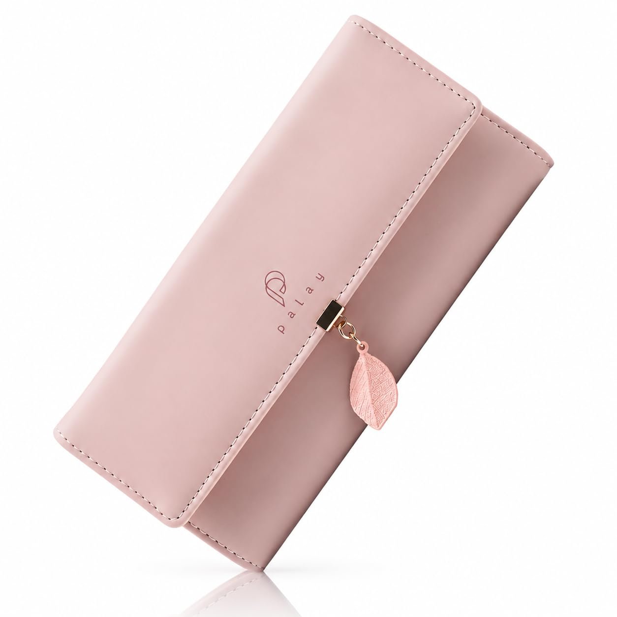 PALAY Wallet for Woman PU Leather Long with Leaf Pendant, RFID Blocking