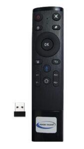 Remote Control for Android Tv Box Mini Pc Internet Tv Box Smart Tv Projector HTPC Gyroscope Air Fly Mouse with IR Learning with 2.4 Ghz Wireless Connection, Voice Air Mouse Remote Q5