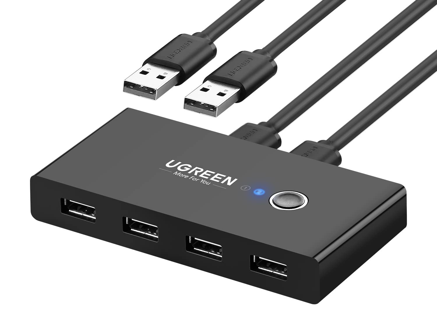 UGREEN 4 Ports USB 2.0 Switch for 2 PCs, 2 in 4 Out USB Switch