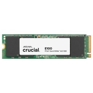 Crucial E100 SSD 480GB M.2 NVMe PCIe Gen4 Internal SSD, Up to 4,700MB/s, Laptop & Desktop Compatible – CT480E100SSD8