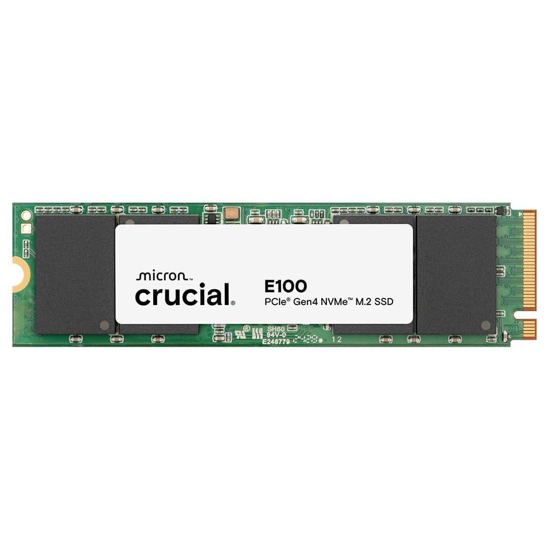 Crucial E100 1TB M.2 NVMe PCIe Gen4 Internal SSD, Up to 5,000MB/s, Laptop & Desktop Compatible – CT1000E100SSD8