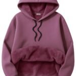 BLACKSTEP Women’s Fleece Sherpa Hoodie, Winter Warm Pullover Sweatshirt, Soft Fur Lined, Casual Hooded Sweatshirt, Cozy & Stylish Outerwear