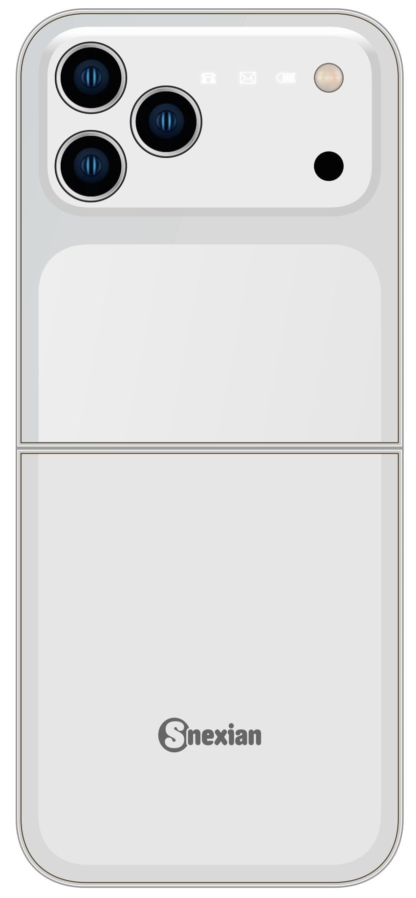 Snexian Latest Rock Z Flip Dual Sim |Keypad Mobile| with 2.4″ Display |Flip|Fold| Call & SMS Indicator |Glass Back Panel|BT Dialer|Voice Changer |Long Lasting Battery|Camera|Feature Phone| White