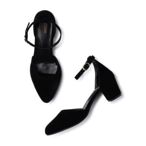 Marc Loire Women’s Pointed Toe Block Heel Fashion Sandals with Buckled Ankle Strap