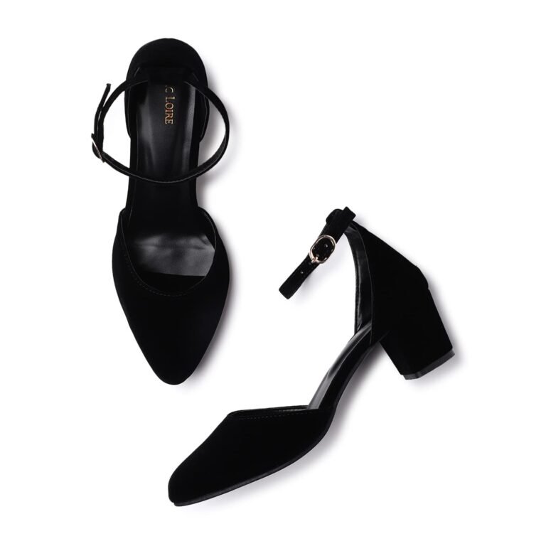 Marc Loire Women’s Pointed Toe Block Heel Fashion Sandals with Buckled Ankle Strap