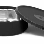 SIGNORA WARE Monarch Classic Stainless Steel Big Container | Microwave Safe | Spill Proof | Dishwasher & Refrigerator safe | Storing Leftovers | Useful for Office & School lunch (800ml | Black)