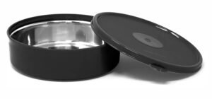 SIGNORA WARE Monarch Classic Stainless Steel Big Container | Microwave Safe | Spill Proof | Dishwasher & Refrigerator safe | Storing Leftovers | Useful for Office & School lunch (800ml | Black)