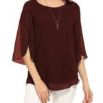 PLADO Women’s and Girls Georgette Top Maroon