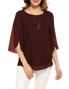 PLADO Women’s and Girls Georgette Top Maroon