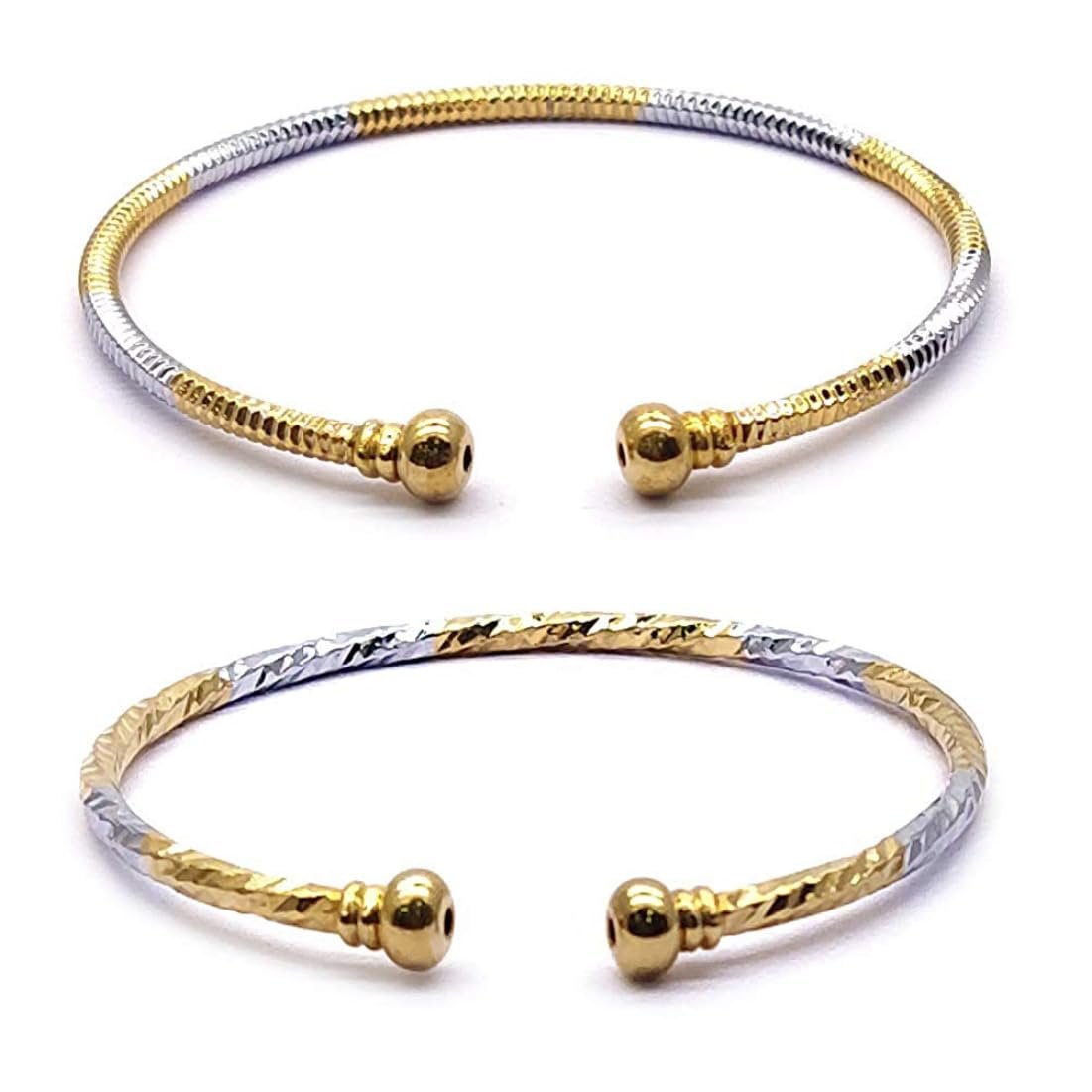 YouBella Jewellery for Women Silver and Gold Adjustable Bracelet Combo of Two for Girls and Women