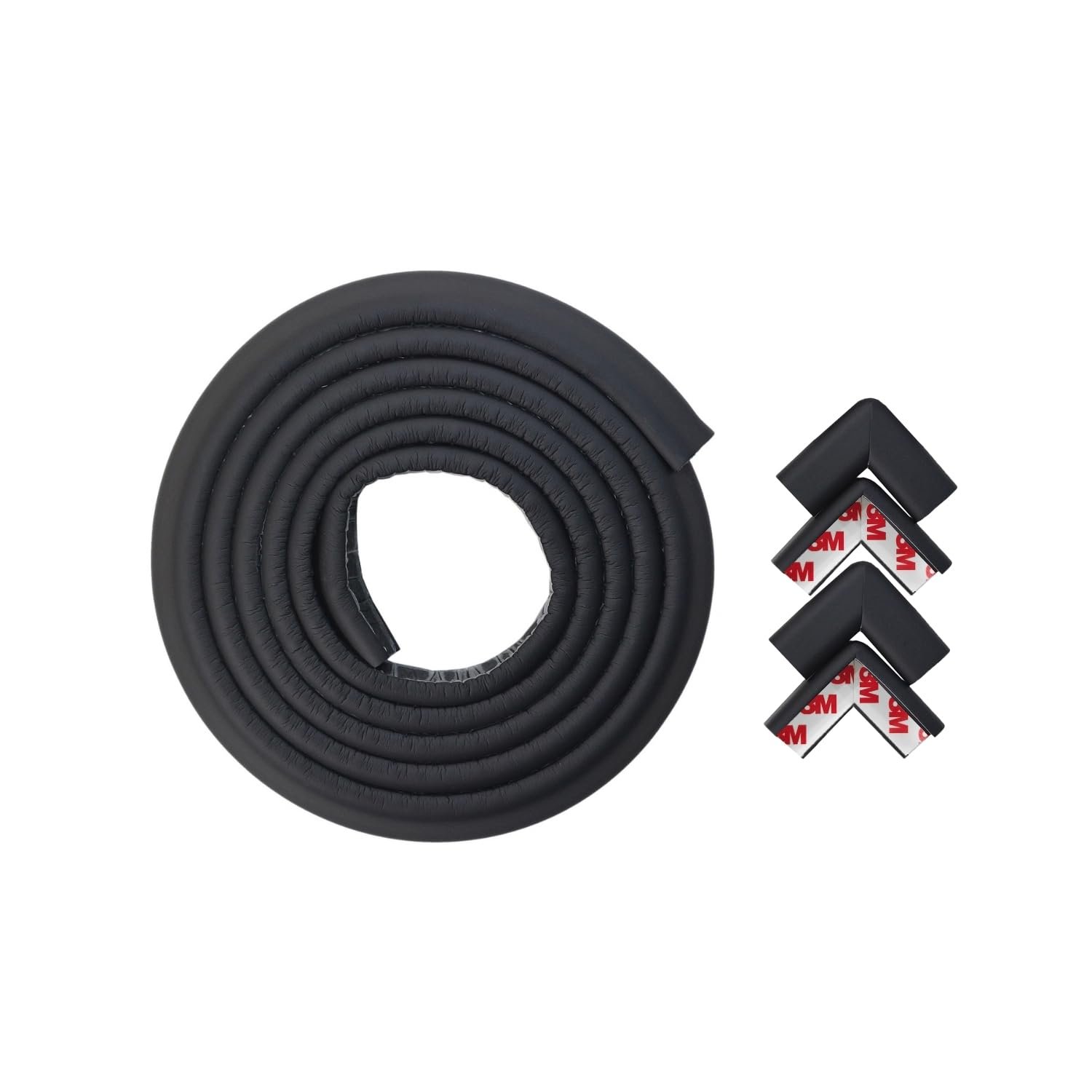 BabySafeHouse 6.5ft Pre-Taped Edge Guard & 4 Corner Protector, Black