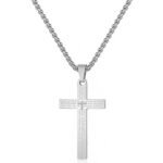 Yellow Chimes Pendant for Men and Boys Silver Pendants For Men | Stainless Steel Cross Pendant Necklace Chain for Men | Birthday Gift for Men and Boys Anniversary Gift for Husband