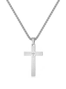 Yellow Chimes Pendant for Men and Boys Silver Pendants For Men | Stainless Steel Cross Pendant Necklace Chain for Men | Birthday Gift for Men and Boys Anniversary Gift for Husband