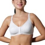 BODYSIZE Cotton Front Open Bra for Women Daily Use | Non-Padded, Non-Wired | Sweat Absorbent Seamless Bra | Full Coverage Regular Wear | Twin Hook Adjuster (Cup Size: B)