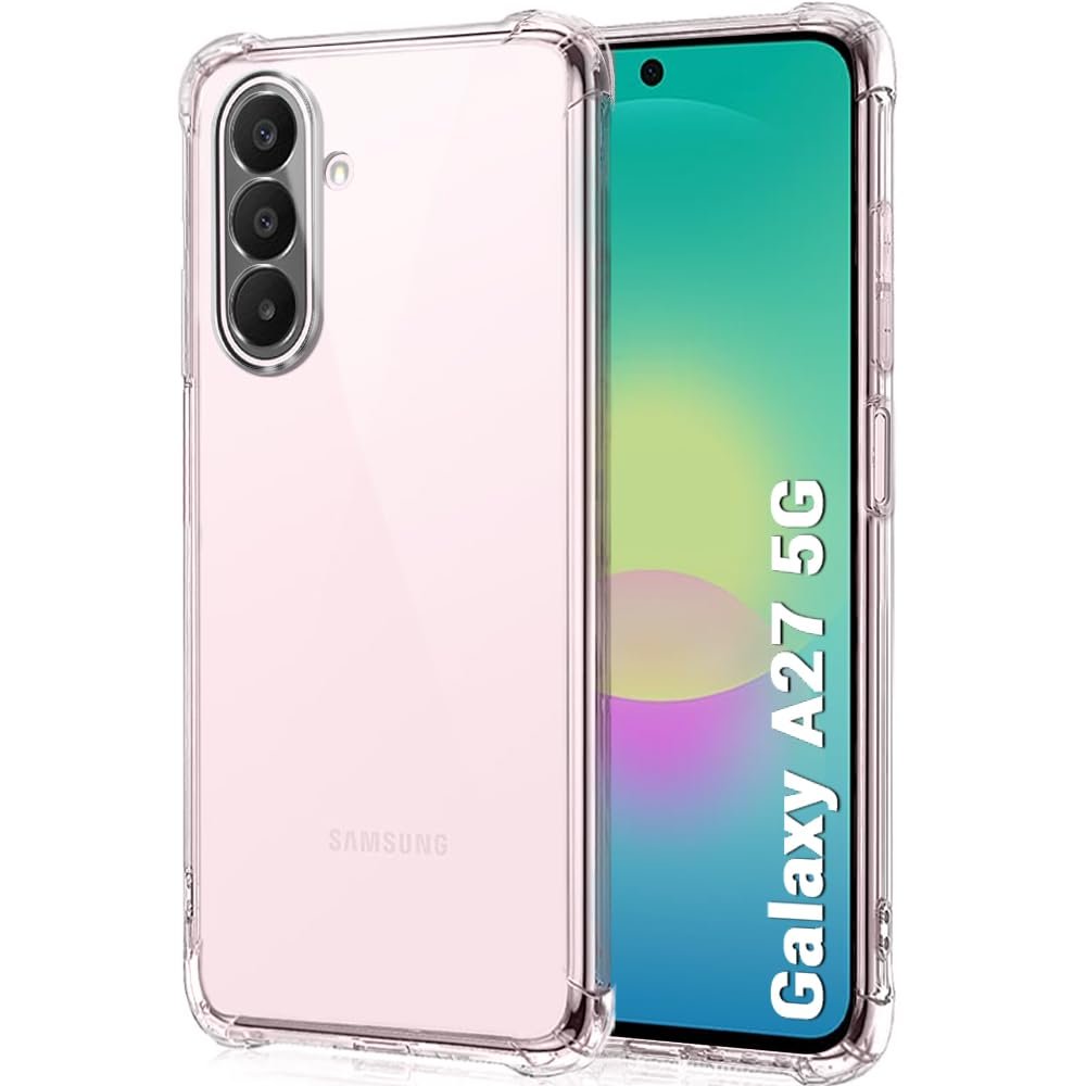 TheGiftKart Transparent Crystal Clear Back Cover Case for Samsung Galaxy A27 5G | Shockproof Soft TPU Case | Cushioned Edges for Ultimate Protection Cover Case for Samsung A27 5G (TPU, Transparent)