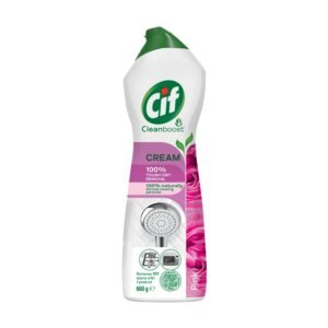 CIF Pink Floral Cream Multipurpose Surface Cleaner for Tough Stains, Floral Scent, Suitable for Bathtub, Chimney, Gas Stove, Tiles & Sink, 500ml