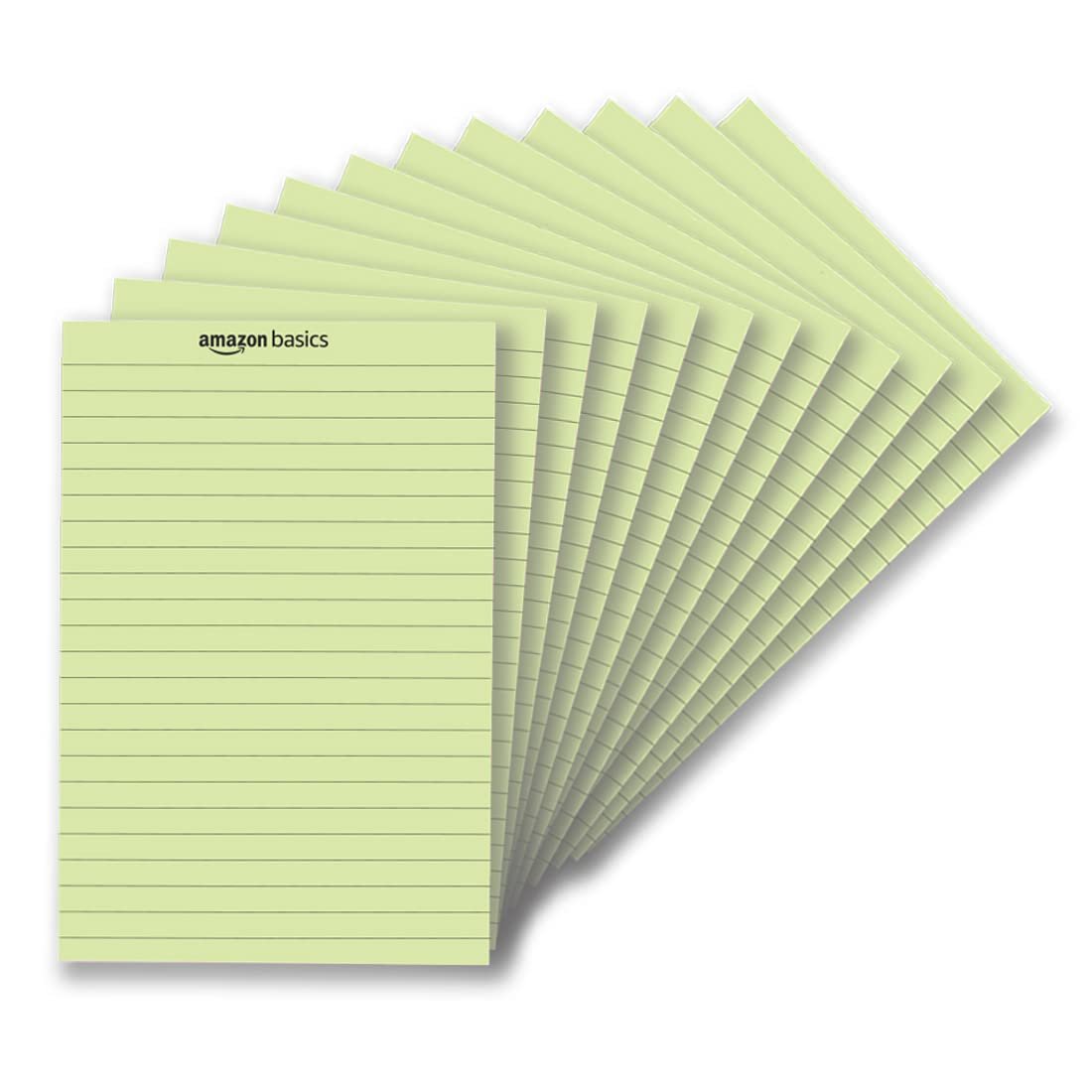 amazon basics Wide Ruled 5X 8 – Inch 50-Sheet Lined Writing Note Pad, Green – Pack Of 12