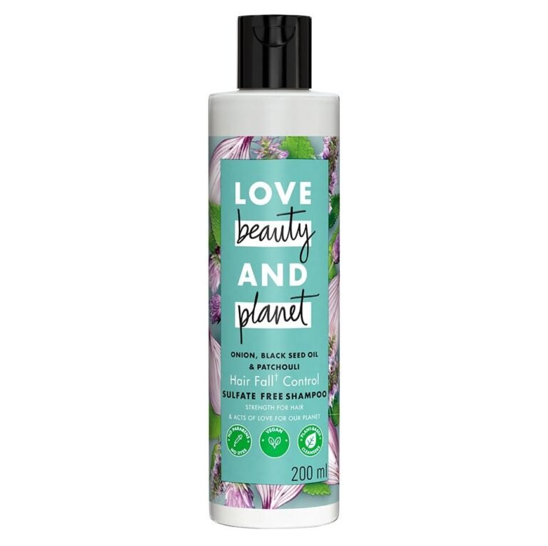 Love Beauty & Planet Onion, Black Seed & Patchouli Hairfall Control Natural Shampoo|No Sulfates,No Paraben|200ml