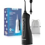 ORACURA OC150 Lite Smart Water Flosser for Teeth (Black, 2 Tips) | Portable & Rechargeable Oral Irrigator | 3 Modes, 8 Pressure Levels, 150ml Tank, IPX7 Waterproof, 365 Days Warranty