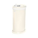 Ubbi Stainless Steel Portable Diaper Pail – 100% Odor Locking Diaper Disposable Bin with Child-Safe Lock, Easy To Use, Baby Nappy Dustbin, Use Regular Trash Bags, Capacity of 55 Diapers, Matte Ivory