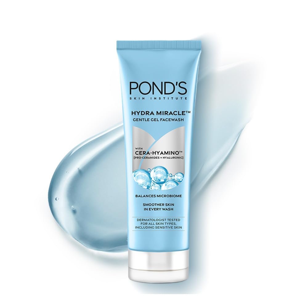 POND’S Hydra Miracle Gentle Gel Face Wash 100g | Refreshing Gel Face Wash | Gently cleanses and balances Microbiome for 24-hour Hydration