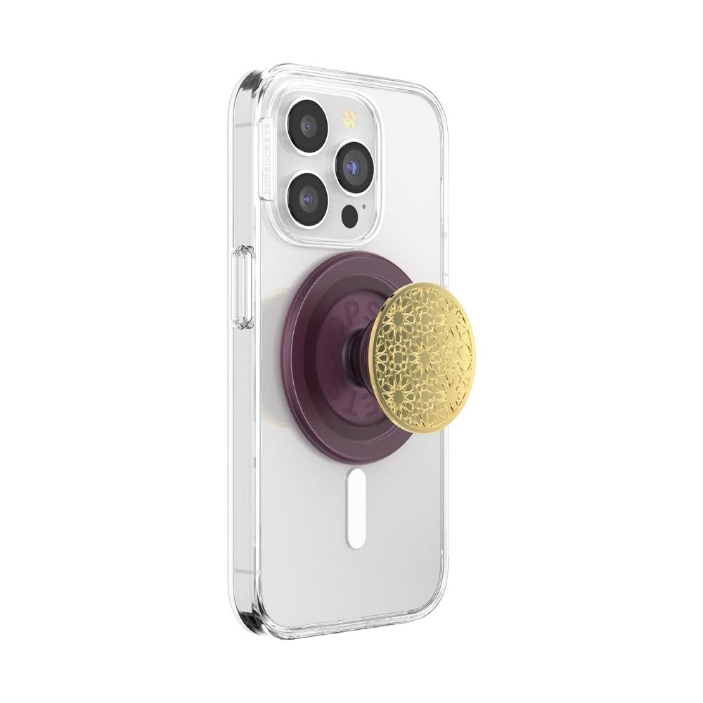 PopSockets Round Phone Grip Compatible with MagSafe, Adapter Ring Included, Phone Holder, Wireless Charging Compatible – Mosaic