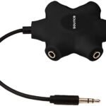 Sounce 5-Way Multi Headphone Audio Splitter Aux Adapter Connector Multi Headphone, 3.5mm Audio Stereo Splitter Cable, 1 Male to 5 Port Female Earphone Headset Adapter, Black (5WAYAUX)