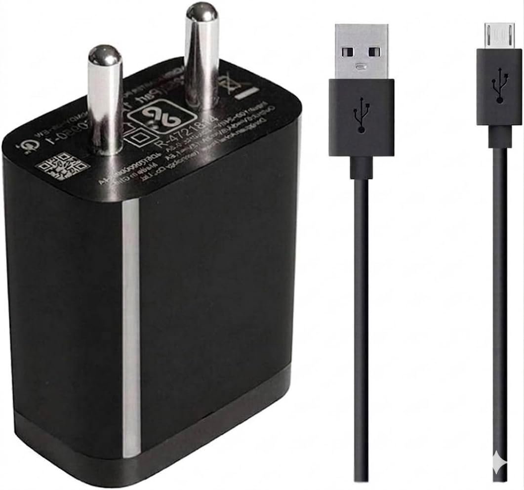 Fast Charger Compatiable with 1 Meter Micro USB Type B Charger for Xiaomi Redmi Note 3, Redmi Note 5 Pro, Mi Note 4 9/9A/9i/4//7/7A/Y1 Adapter Like Wall Charger | Android USB Charger (2.4 Amp, Black)