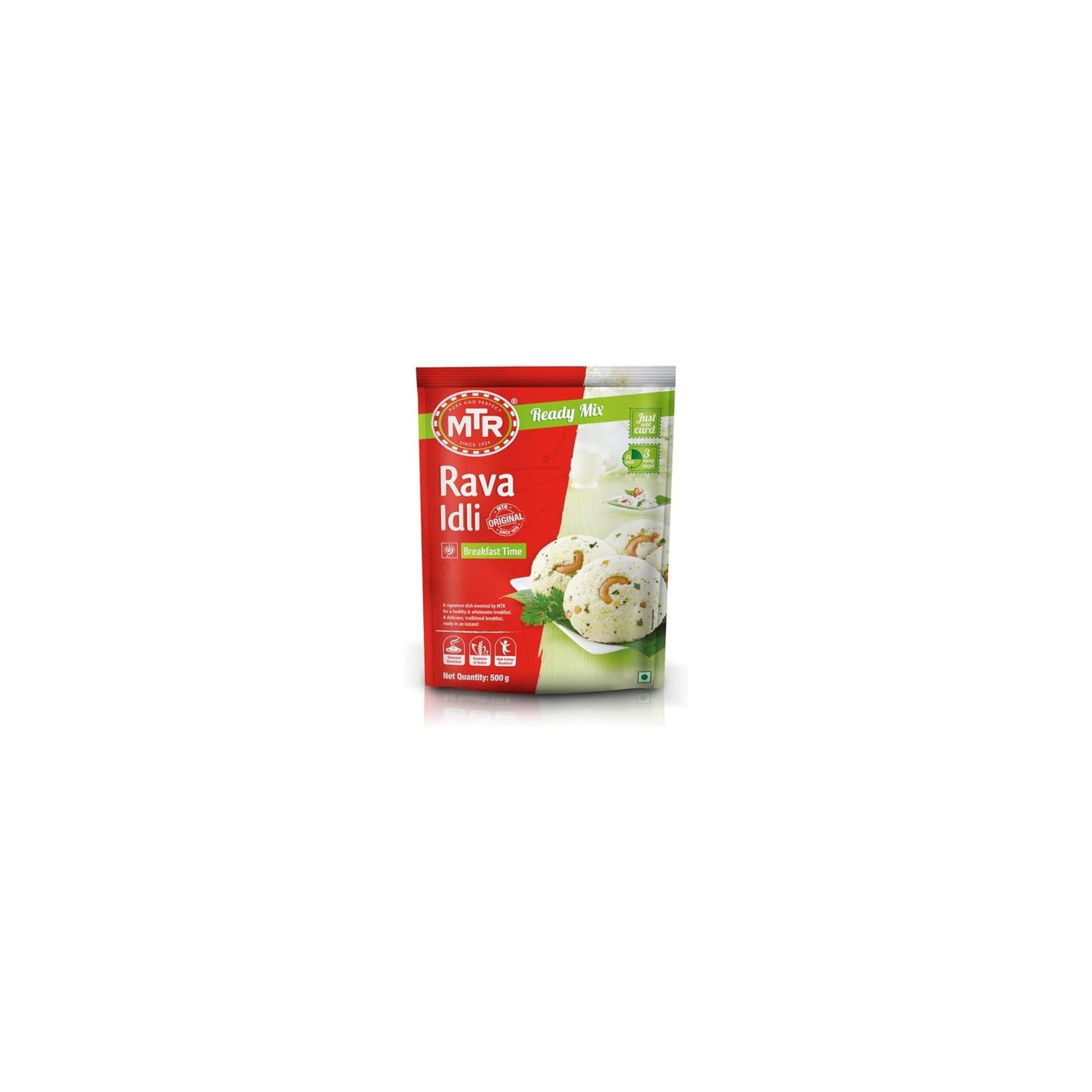 MTR Rava Idli Mix – Breakfast Mix | Quick Breakfast | Instant Ready to Cook Mix | Ready-To-Make South Indian Breakfast | 500g
