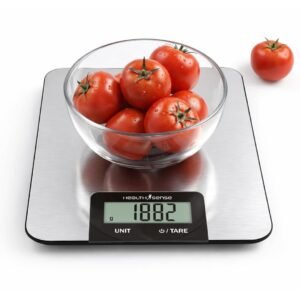 HealthSense KS 25 Digital Kitchen Weighing Machine for Food, 6kg Capacity, High-Precision Sensor, Stainless Steel Platform, LCD Display, Tare Function & 1-Year Warranty