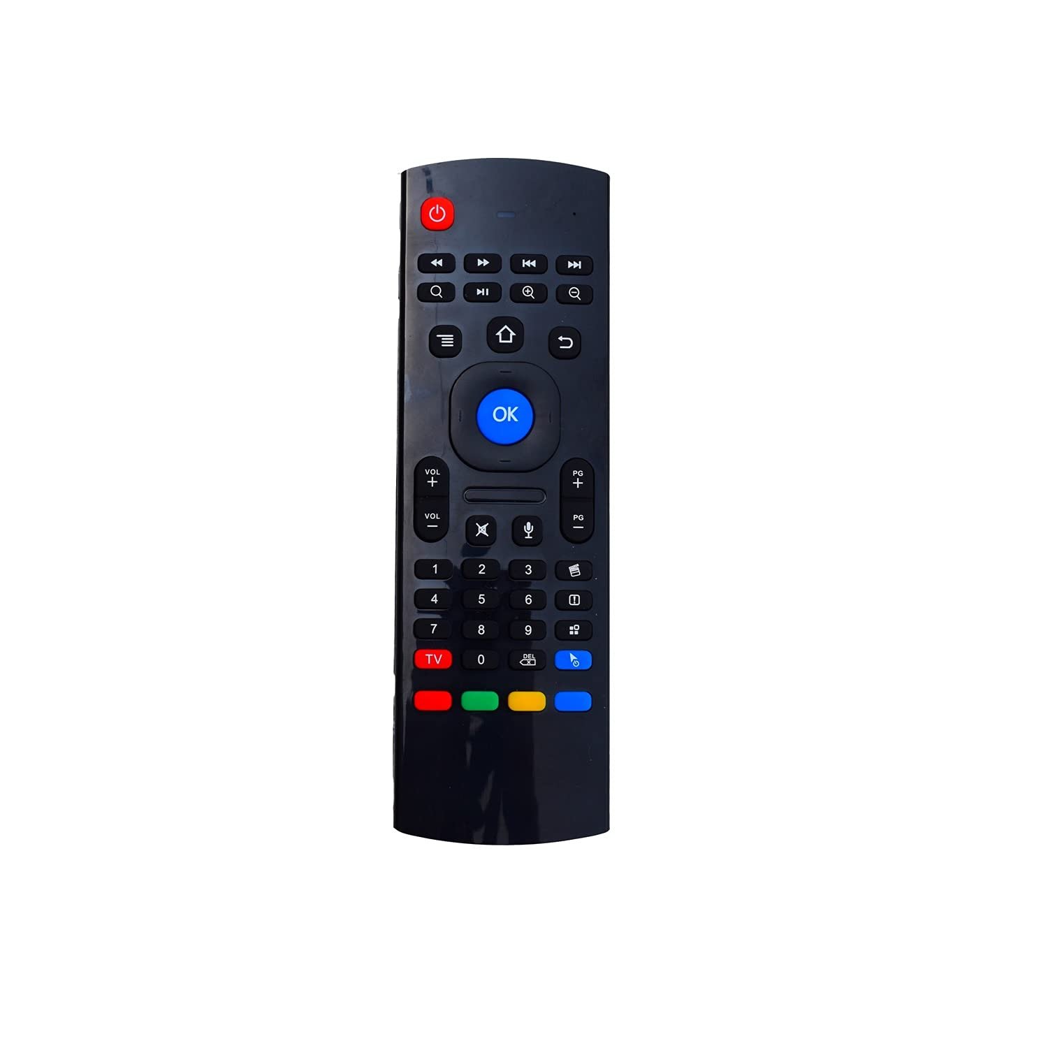 AMUD Air Mouse Remote Control 2.4G Wireless Keyboard IR Learning Smart TV Android TV, Smart Tv, Laptop, Projector, CCTV, Box T9, H96Max, X96 Mini Remote Controller (Black)- 1pcs