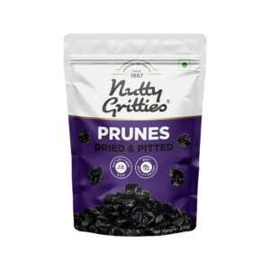 Nutty Gritties California Pitted Prunes 200g | Dried Fruit Plums | Naturally Sweet & Juicy | High in Fiber | Healthy Snack | Re-sealable Pouch