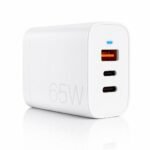 Addtam 65W USB-C PD Fast Charging Adapter, Multi-Port Wall Charger for Laptop, MacBook, Chromebook, Tablet, Samsung, Google, Nothing, Motorola, OnePlus, Android Smartphones, White