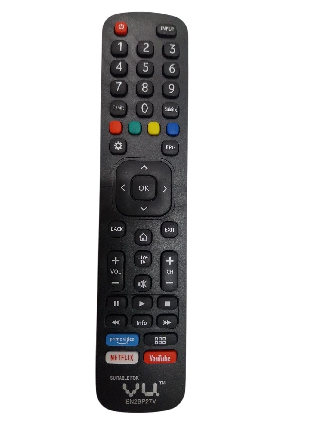 Compatible with VU Smart Android 4k Google TV Remote Control EN2BX27V EN2BY27V Model with 4 OTT HotKeys & Non Voice Commands