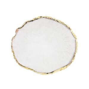 Resin Art Palette, Painting Mixed Color Palette, Gilded Edge Gel Color Makeup Display Board Pallet for Nails (White)
