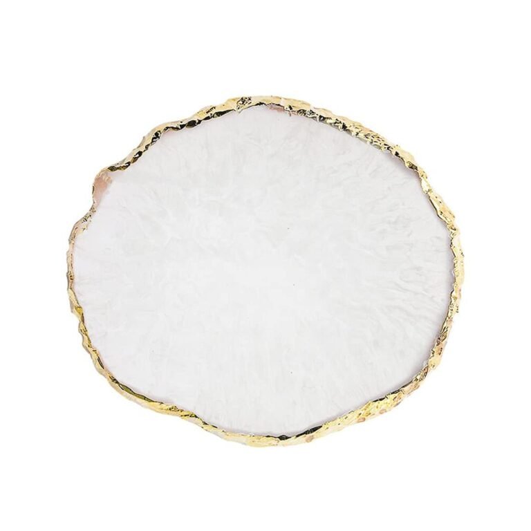Resin Art Palette, Painting Mixed Color Palette, Gilded Edge Gel Color Makeup Display Board Pallet for Nails (White)