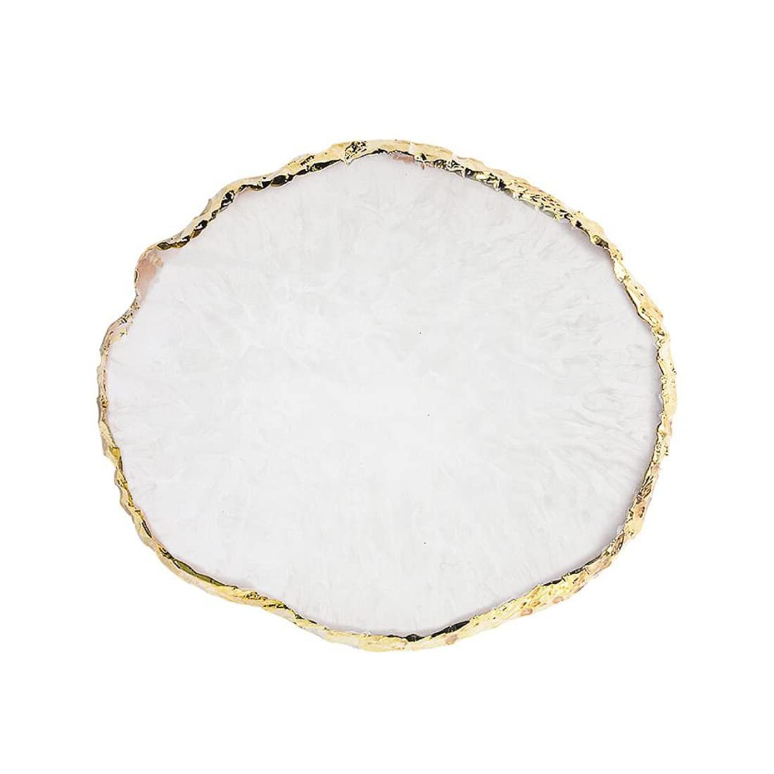 Resin Art Palette, Painting Mixed Color Palette, Gilded Edge Gel Color Makeup Display Board Pallet for Nails (White)