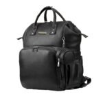 StarAndDaisy Diaper Bag for Mothers for Travel/Premium Vegan Leather Diaper Bag with Easy Acess Mobile Pocket, 26L Waterproof Baby Bag for Mother Travel with 16 Multipurpose Pockets – Black