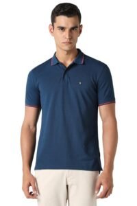 Van Heusen Men’s Cotton Solid Regular Fit Collar Polo T-Shirt