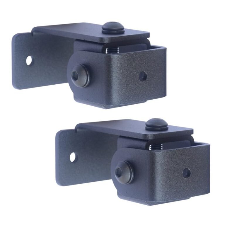 SAFWE® SM-02H – Speaker Wall Mount Stand – Bracket 2 Nos for 5 mm & 6.35mm (¼ inch) Thread Hole/Keyhole Speakers Universal Speaker Stand (Materiel : Metal/Color : Black)