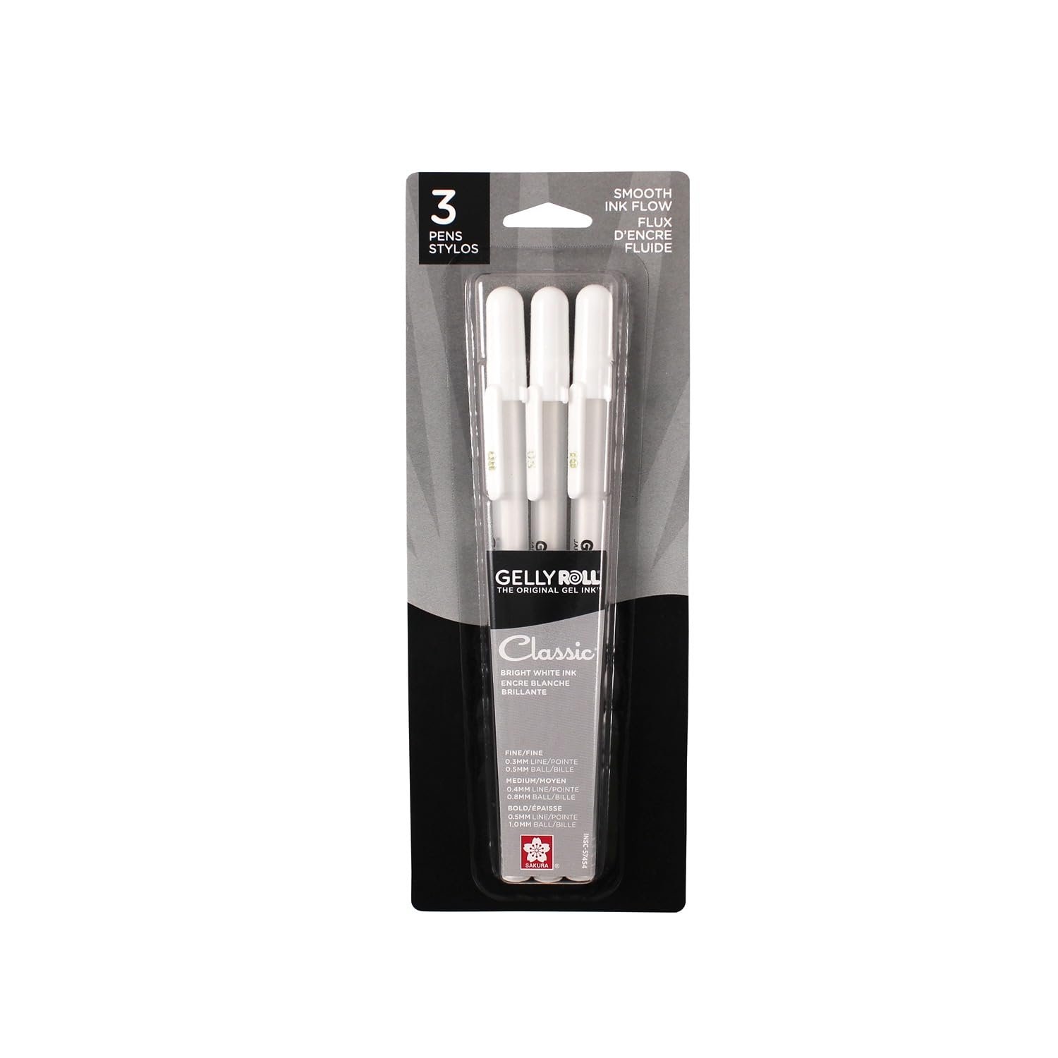 Sakura 57454 Gelly Roll Classic Ass’t (05/08/10) 3pk Pen, White