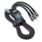 Umake USB-A to Type-C Cable, 100W Fast Charging, 3-Pin Connector, Nylon Braided, High-Speed Data Sync, Compatible with Android Smartphones & USB-C Devices – Black – 1M (3 Months Warranty)