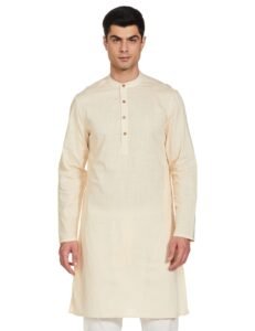 Amazon Brand – Symbol Men’s 100% Cotton Solid Long Length Casual Kurta – Regular Fit (Available in Plus Sizes)