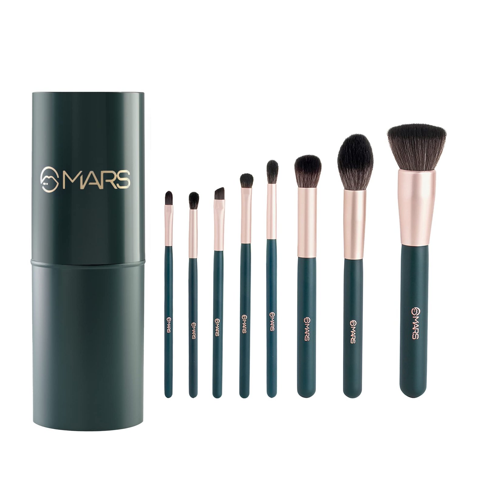 MARS Tools of Titan Brush Set with Holder | 8-Piece Makeup Brush Set | Long-Lasting Makeup Brushes | Brushes for Beginners| Blending, Eyeshadow, Contouring | For Flawless Glam Look