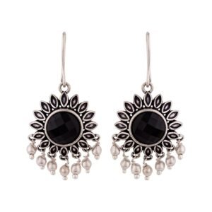 Voylla Work Essentials Round Cut Gem Earrings