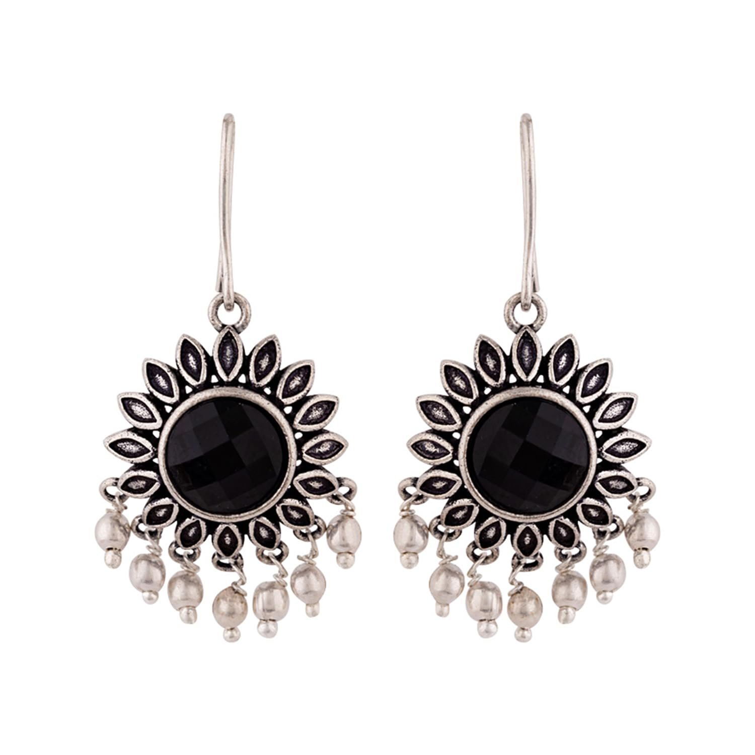 Voylla Work Essentials Round Cut Gem Earrings